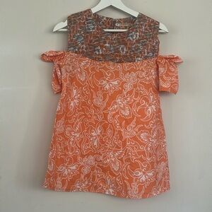 Everyday by MD orange floral top size M